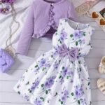 طقم من قطعتين, سترة جاكيت مع فستان طباعة